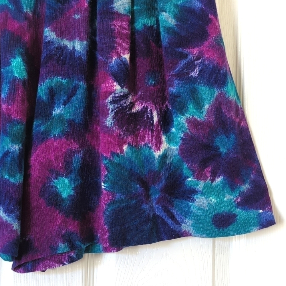 Michael Taylor 80's Vintage Tie Dyed High Waist Pleated Wide Leg Soft Shorts S - Picture 5 of 8